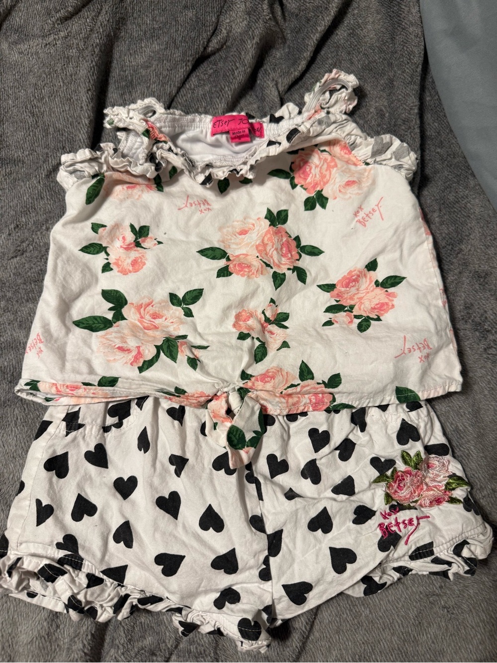 Betsey Johnson Kids' 2pc. Floral Heart Print Outfit